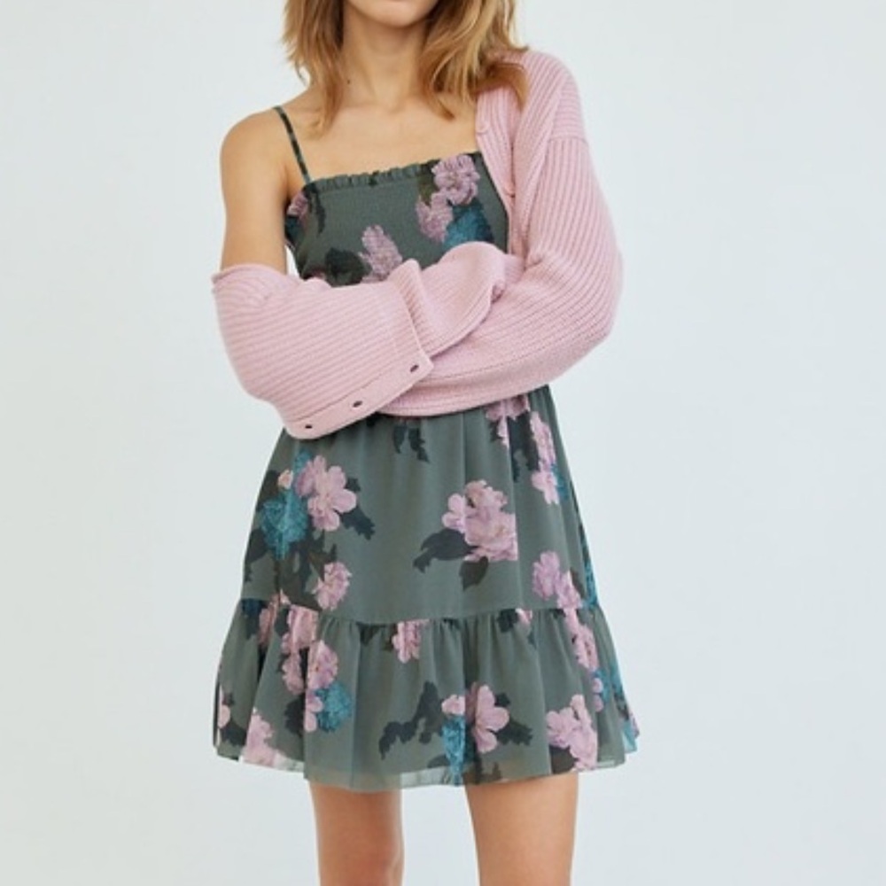 Aritzia Wilfred Smocked Mini Dress